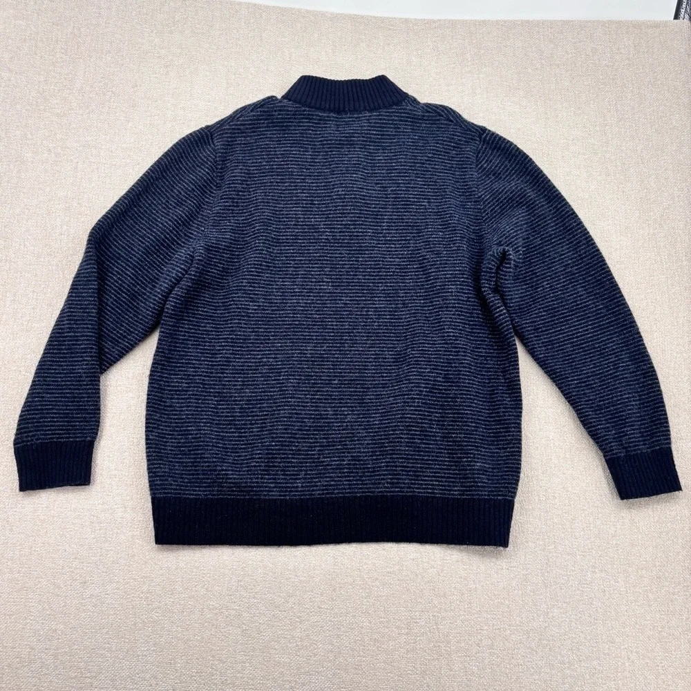 Pendleton Washable Wool 1/4 Zip Navy Blue Sweater Pullover Long Sleeve Mens XL - Picture 2 of 5